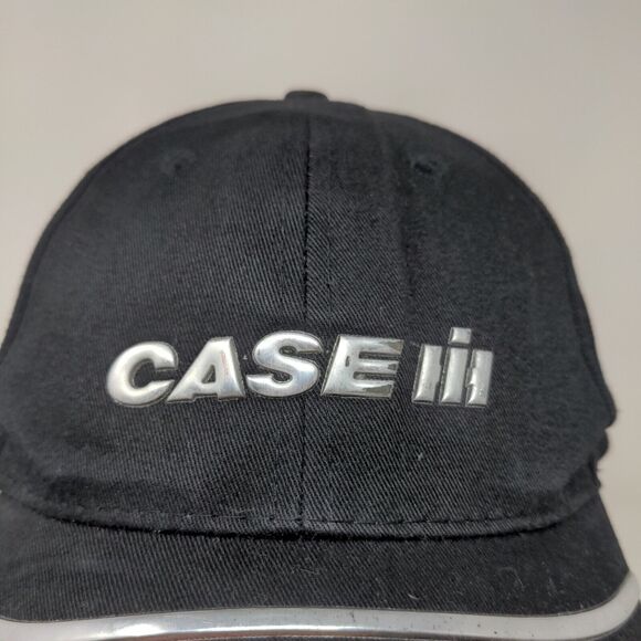 Case IH Men's Strapback Hat Black Red Striped 3D Metallic Logo - Picture 4 of 11